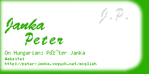 janka peter business card